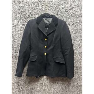 Vintage Caldene Competition Equestrian Blazer Jacket Black Womens Size 34